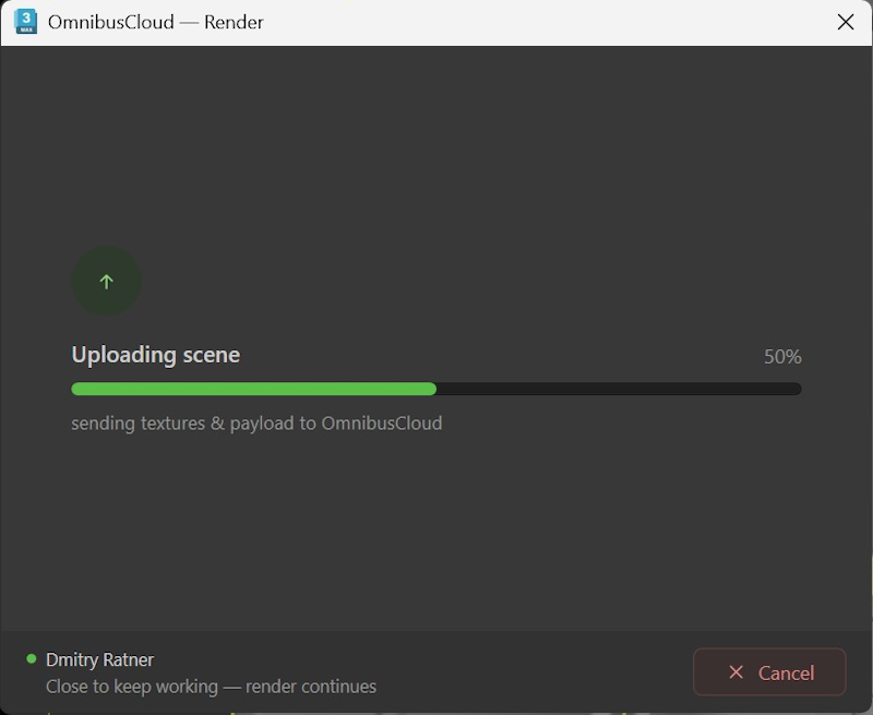 Uploading the scene
