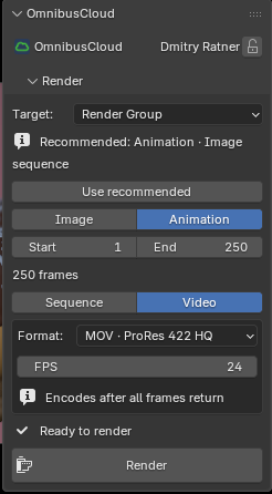 Animation output with the Video options