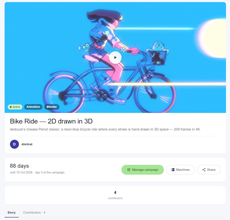 The live campaign page