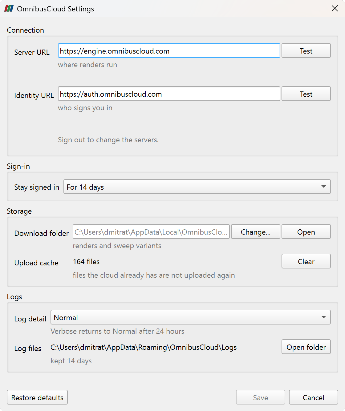 The plugin's settings
